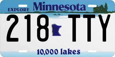 MN license plate 218TTY