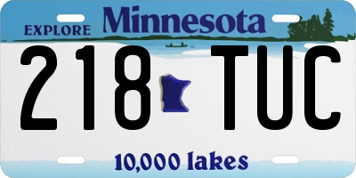 MN license plate 218TUC