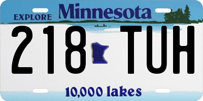 MN license plate 218TUH