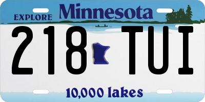 MN license plate 218TUI