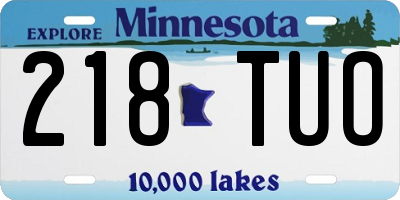 MN license plate 218TUO