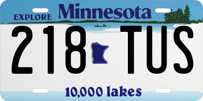 MN license plate 218TUS