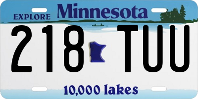 MN license plate 218TUU