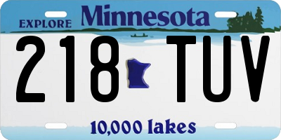 MN license plate 218TUV