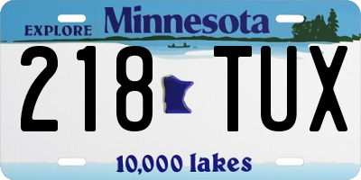 MN license plate 218TUX
