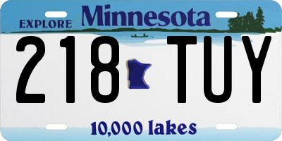 MN license plate 218TUY