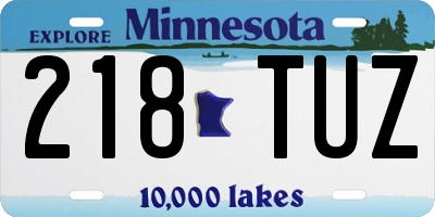 MN license plate 218TUZ