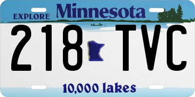 MN license plate 218TVC