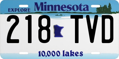 MN license plate 218TVD