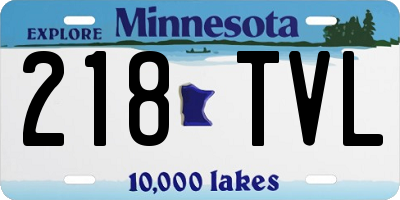 MN license plate 218TVL