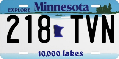 MN license plate 218TVN