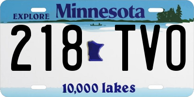 MN license plate 218TVO