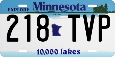 MN license plate 218TVP