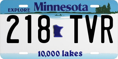 MN license plate 218TVR