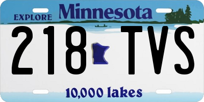 MN license plate 218TVS