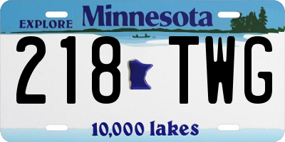 MN license plate 218TWG