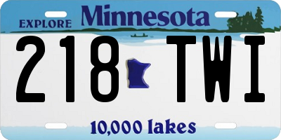 MN license plate 218TWI