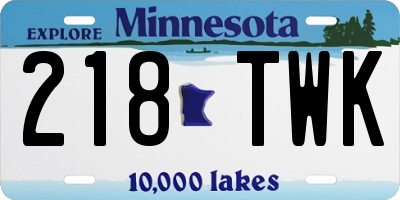 MN license plate 218TWK
