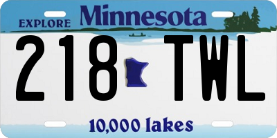 MN license plate 218TWL