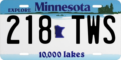 MN license plate 218TWS