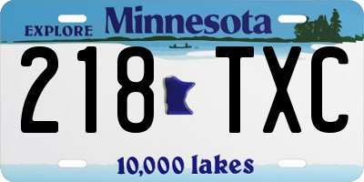 MN license plate 218TXC
