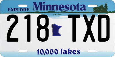 MN license plate 218TXD