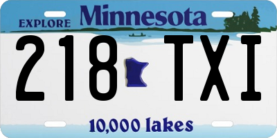 MN license plate 218TXI