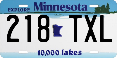 MN license plate 218TXL