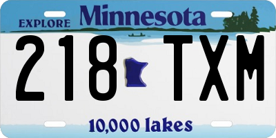 MN license plate 218TXM