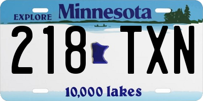 MN license plate 218TXN