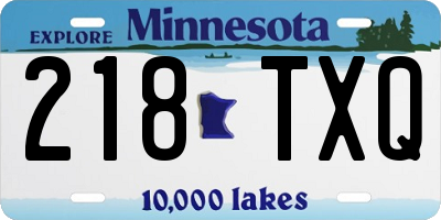MN license plate 218TXQ
