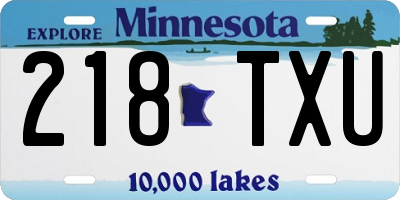 MN license plate 218TXU