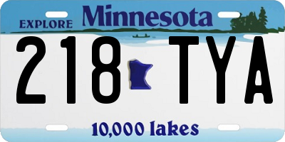 MN license plate 218TYA
