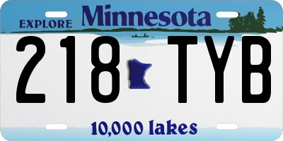 MN license plate 218TYB