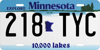 MN license plate 218TYC