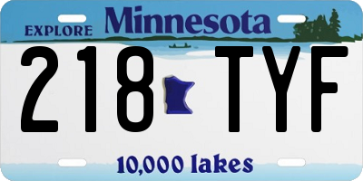 MN license plate 218TYF