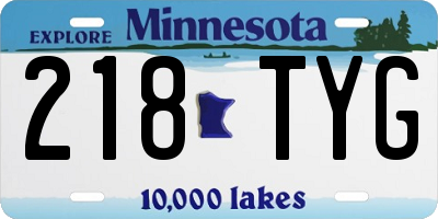 MN license plate 218TYG