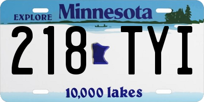 MN license plate 218TYI