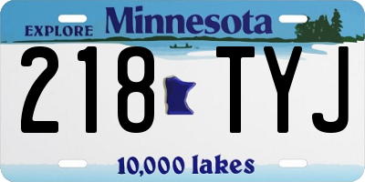 MN license plate 218TYJ