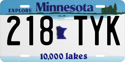 MN license plate 218TYK