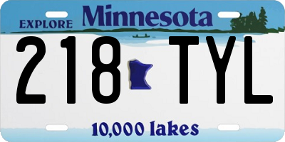 MN license plate 218TYL