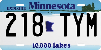 MN license plate 218TYM