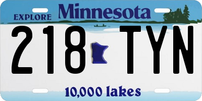 MN license plate 218TYN