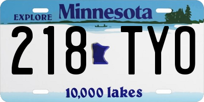 MN license plate 218TYO