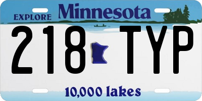 MN license plate 218TYP