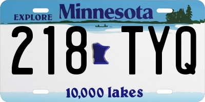 MN license plate 218TYQ