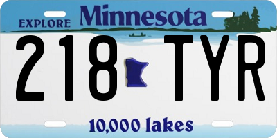 MN license plate 218TYR