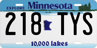 MN license plate 218TYS