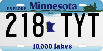 MN license plate 218TYT