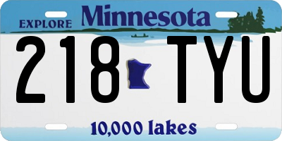 MN license plate 218TYU